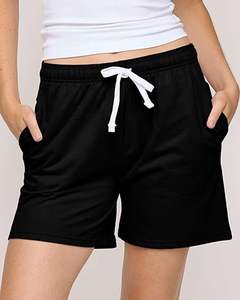 Shorts pour femmes en molleton 100% coton de haute qualité, best-sellers, avec logo brodé personnalisé, légers. - Product Image 4