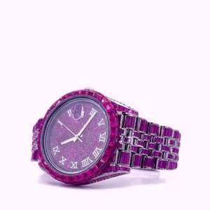 Montre Hip Hop Business à mouvement quartz, diamant Moissanite VVS de laboratoire taille ronde, bracelet en or jaune 20 mm, cadran en verre, faite à la main - Product Image 4