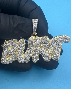 จี้ห้อยคอแบบกำหนดเอง สไตล์ฮิปฮอป ประดับเพชรโมอิสซาไนต์ VVS  ตัวอักษรย่อชื่อสั่งทำได้  เงินแท้ 925  แบบสองสี - Product Image 1