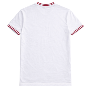 Maglietta con scollo a V con stemma Kappa Alpha Psi, bianca, abbigliamento per fraternità greca con design classico, comfort premium e vestibilità elegante - Product Image 5