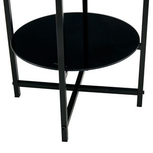 Set 2 pezzi tavolini tondi in vetro temperato per soggiorno o ufficio-mobili da tavolino versatili - Product Image 3