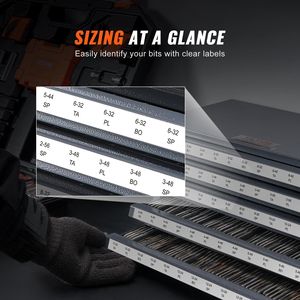 Armoire de rangement en acier pour robinets et outils, à cinq tiroirs, avec # 2-56- # 12-28 étiquettes, capacité de 60 compartiments pour l'organisation d'outils - Product Image 4