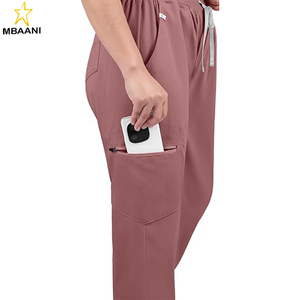 ชุดสครับสำหรับผู้หญิง - ชุดยูนิฟอร์มคอวี 8 กระเป๋า กางเกงจ็อกเกอร์ยืดได้ ชุดทำงานทางการแพทย์สำหรับพยาบาล ดูแลสัตว์เลี้ยง - Product Image 6