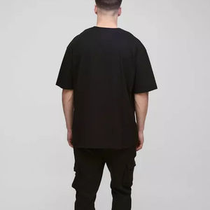 T-shirts Homme Personnalisés Coupe Ample Streetwear 200g Coton Lourd Imprimé DTG Tricoté 100% Coton Effet Délavé Hip Hop - Product Image 3