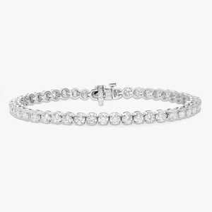 Bracelets Tennis Classiques à 4 Griffes, pour Empilage et Superposition, en Or Massif 14k 18k, avec Diamant de Laboratoire Taille Ronde, Fermoir Boîte, Bijoux Fins - Product Image 3