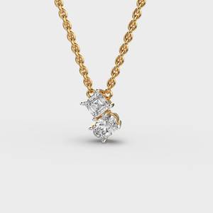 Colgante de Diamante con Corte Princesa y Ovalado, Chapado en Oro de 18K, Joyería Clásica para Mujer, Diseño Geométrico Solitario para Compromiso - Product Image 2