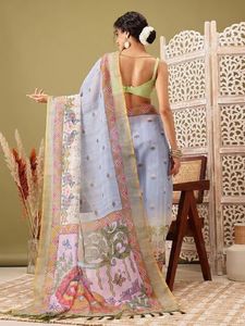 ผ้าซารีลายพิมพ์ดิจิทัลลิลานคอตตอนสุดพิเศษ สวยงามโดดเด่น พร้อมภาพถ่ายนางแบบจริง - Product Image 6