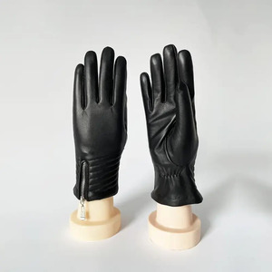 Soft Smooth Leather Driving <b>Gloves</b> Button Design Adjustable Wristband Breathable <b>Touchscreen</b> Winter Multi-Color Fashionable - Product Image 2