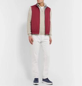 Gilet réversible pour homme, couleur unie, sans col, avec fermeture éclair, imperméable, décontracté, pour l'automne, longueur standard, rembourrage en polyester - Product Image 2
