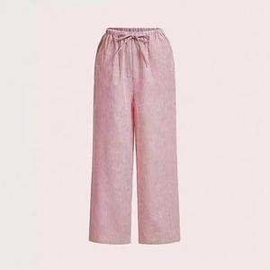 Pantalones Cargo de Satén Beige, Cintura Media, Cierre con Cordón, Corte Regular, Largo hasta el Tobillo, Color Sólido, Estilo Utilitario, Frente Plisado, Transpirables - Product Image 6
