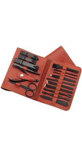 HABI INDUSTRIES Professional Manicure Pedicure Kit PU <b>Leather</b> Case Multi-Function 16-Piece Stainless Steel Clippers Portable - Product Image 3