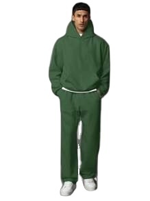 Vente en gros, ensemble de joggings à capuche vierge uni, vêtements de maison décontractés à la mode, avec logo brodé sur mesure - Product Image 4