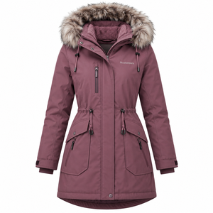 Chaqueta de Invierno para Mujer, Impermeable, con Capucha, Abrigo Cálido con Relleno de Algodón y Forro Polar para Clima Frío - Product Image 6