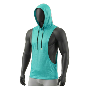 HYPEN SPORTS Unisex 100% Cotton Anti-Pilling <b>Vintage</b> Knitted Tie-Dyed Hooded <b>Tank</b> <b>Top</b> Custom Vest Fitness Wear Breathable Front - Product Image 4