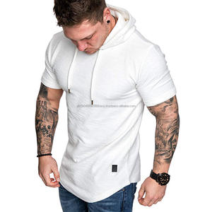 Sweat à capuche zippé en polaire à manches courtes pour homme, avec impression numérique et capuche – Sport et fitness - Product Image 3