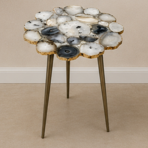 Modern Stone Top Coffee <b>Table</b> With Metal <b>Legs</b> Handmade Contemporary Design Living Room Furniture - Product Image 1