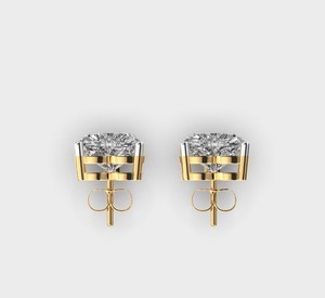 IGI Certified Heart Cut Lab Grown Diamond Stud <b>Earrings</b> 9K Rose / Yellow / White Gold Solitaire Heart Diamond <b>Earrings</b> - Product Image 4