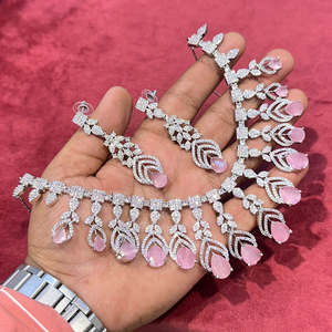 American Diamond <b>Necklace</b> <b>Set</b> <b>Silver</b> Plated 11103253LPI Elegant Fine Jewelry - Product Image 1