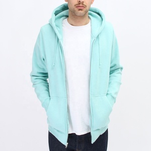 Sudadera con capucha de manga larga para hombre, prenda deportiva masculina con cremallera, de alta calidad, en blanco, con bolsillos tipo canguro y dobladillo acanalado - Product Image 1