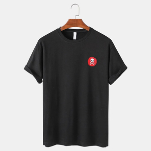Camiseta de Manga Corta de Primera Calidad OEM, Corte Regular, Cuello en V, Tejida, 100% Algodón, Talla Grande, Estampado en Serigrafía, Sólida, Formal, con Ribete en Contraste, 220g - Product Image 3