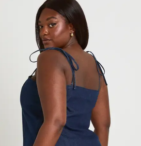 Vestido de Mezclilla Elástica de Algodón para Mujer, Estilo Casual, Fabricante de Ropa Personalizada OEM ODM, Proveedor Mayorista, Moda Primavera, Estilo Moderno - Product Image 4