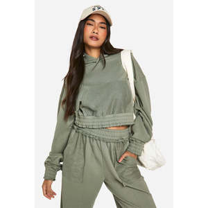 Sudaderas con capucha de punto personalizadas de alta calidad, diseño holgado, con cremallera, transpirables y ecológicas para mujer. - Product Image 5