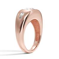 Bague à trois pierres en or jaune avec diamant taille radiant de 3 carats et pierres latérales en forme de poire, bijou de fiançailles classique pour femme, design personnalisé