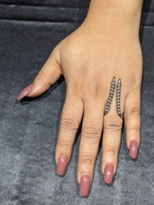 REYES – bague ouverte à double dent en diamant véritable, en argent Sterling 925 massif, style victorien, bijoux fins pour femmes - Product Image 3