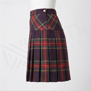 Women's Plaid <b>Pleated</b> <b>Mini</b> <b>Skirt</b> Regular Waist Woven Polyester All Seasons Style - Product Image 3
