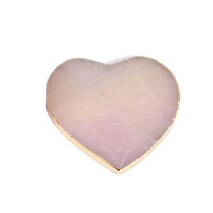 Vente flash : Sous-verre en quartz rose de haute qualité, en forme de cœur, en pierre de cristal, pour table, boissons, avec support à café, pour la maison - Product Image 1