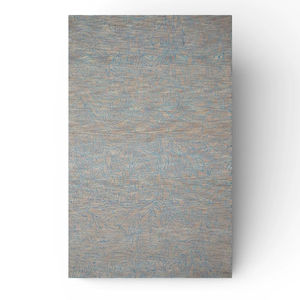 Alfombra de Lana Hecha a Mano con Base de Látex, Diseño Moderno y Abstracto con Patrón de Hojas en Beige y Azul, Alfombra de Diseño para Sala de Estar - Product Image 1