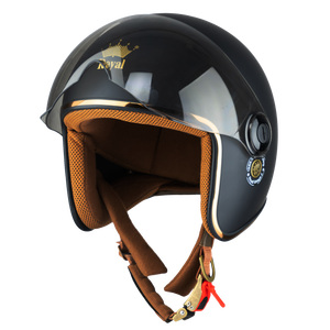 หมวกกันน็อครอยัล M20K หมวกกันน็อคแบบเปิดหน้าสไตล์วินเทจแบบย้อนยุคหมวกกันน็อคแบบมาตรฐาน ABS สีดำสีขาวผลิตจากเวียดนาม - Product Image 1