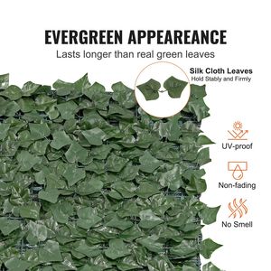 Edera Privacy recinzione 96X72 verde parete schermo rinforzato giunto finta siepe foglia di vite decorazione per giardino esterno balcone cortile - Product Image 2