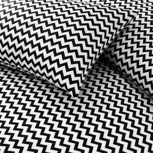 Sábana Plana o Ajustable con Estampado Geométrico en Zigzag Azul y Negro, Transpirable, para Uso Doméstico, para Todas las Estaciones, Estilo Adulto - Product Image 2