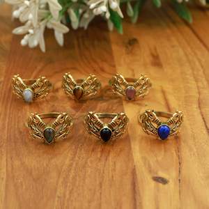 Handmade Brass Horse Head <b>Ring</b> Wholesale, Double Animal Design Gemstone <b>Ring</b>, Tribal Bohemian <b>Statement</b> <b>Ring</b> - Product Image 1