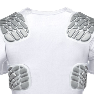 OEM Short Sleeve Padded Base Layer Shirt Football Rugby Protection Shirt Breathable Short Sleeve Padded Compression Shirt - Product Image 6