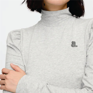 T-shirt décontracté d'été pour femme, col roulé, manches longues, coupe classique, en tissu non tissé, 100 % coton biologique, respirant, écologique, avec logo - Product Image 6