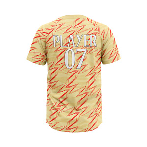 Maillot de baseball unisexe personnalisé avec nom et numéro du joueur, impression par sublimation, évacuation de l'humidité, manches courtes, coupe régulière, vêtements de softball - Product Image 5