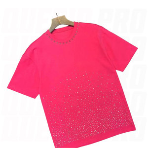 AGNI INDUSTRY Men White Rhinestone <b>T</b> <b>Shirt</b> <b>Sparkly</b> Diamond Studded Short Sleeve Oversized Dot Pattern Streetwear High Quality - Product Image 3