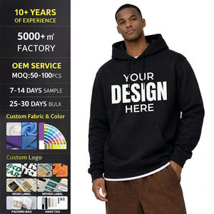 เสื้อพูลโอเวอร์ผู้ชายขายดี ผ้าฝ้าย 100% เนื้อหนา คุณภาพสูง ทรงโอเวอร์ไซส์ สไตล์สตรีทแวร์  แบบเรียบ  สำหรับฤดูหนาว  สามารถสั่งทำลายพิมพ์ด้านหน้าได้ - Product Image 3