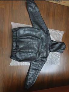 Men <b>for</b> <b>Pattern</b> Leather Jacket Zip Stand Waterproof Regular Fit Long Sleeve Outerwear Winter Casual Wear OEM Service - Product Image 1