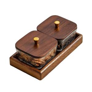High Quality OEM/ODM Wooden Serving Tray Set Glass Jars Lids American Style Living Room Kitchen Decor Tea/<b>Biscuits</b> <b>Gifts</b> Box - Product Image 5