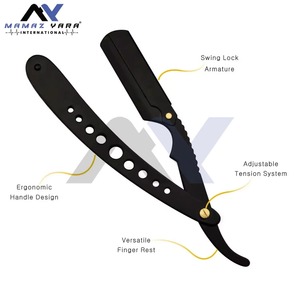 Ergonomic Stainless Steel <b>Straight</b> <b>Edge</b> Barber <b>Razor</b> Durable Precision Shaving Tool Classic Design Professional Grooming Salon - Product Image 3
