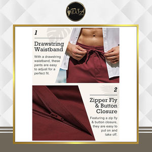 Pantalones Casuales de Lino Impermeables y Transpirables de Calidad Premium con Cordón Ajustable y Frente Plano, Ligeros, de Marca Reconocida, para Venta al por Mayor Global - Product Image 4