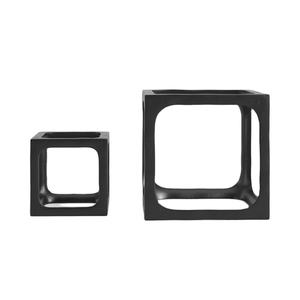 Ensemble de deux sculptures carrées en aluminium tendance à vendre Sculpture en métal au design unique pour la décoration de la maison, du salon et du bureau - Product Image 3