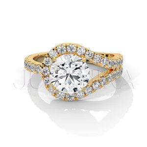 Elegant Design 14k Rose Gold Engagement Ring Classic Proposal Ring With Round Cut Moissanite Diamond <b>Wedding</b> Jewelry Gift - Product Image 4