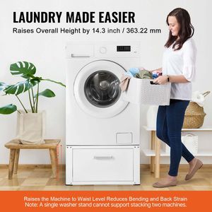 27\" Wide 14.4\" Height Heavy Duty <b>Laundry</b> Pedestal Universal Fit 660lbs Capacity <b>Stand</b> Platform for Washer Dryer Multi-Function - Product Image 4