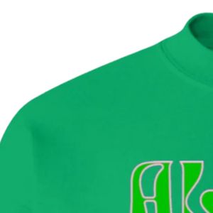 Sudadera Verde AKA con Gráficos, Cuello Redondo, Manga Larga, Puños Acanalados, Informal, para Mujer, Top de Felpa, Moda Urbana, para Uso Diario - Product Image 4