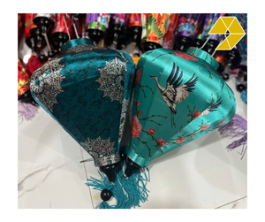 Hoi An Silk Lantern Red Color Garlic Shape Satin Lantern with Crane Floral <b>Pattern</b> Waterproof Decor Vietnam Lighting Lamp 2026 - Product Image 1