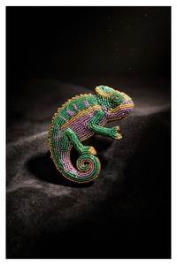 Artisan Embroidered Brooch with Crystal Beads and <b>Sequins</b> Vintage Inspired Handmade Beaded Brooch for Jackets and Coats - Product Image 3